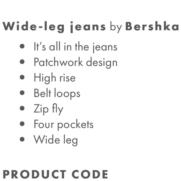 NWT ASOS Bershka Patchwork Wide Leg Jeans - Picture 7 of 16